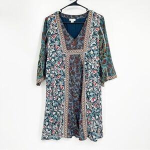 Sundance Floral Boho Festival Lined Dress Size Small